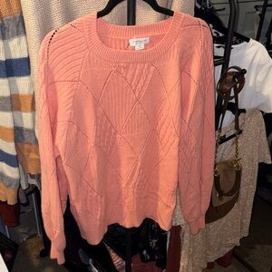 Chic Soul Coral Crew Neck Sweater